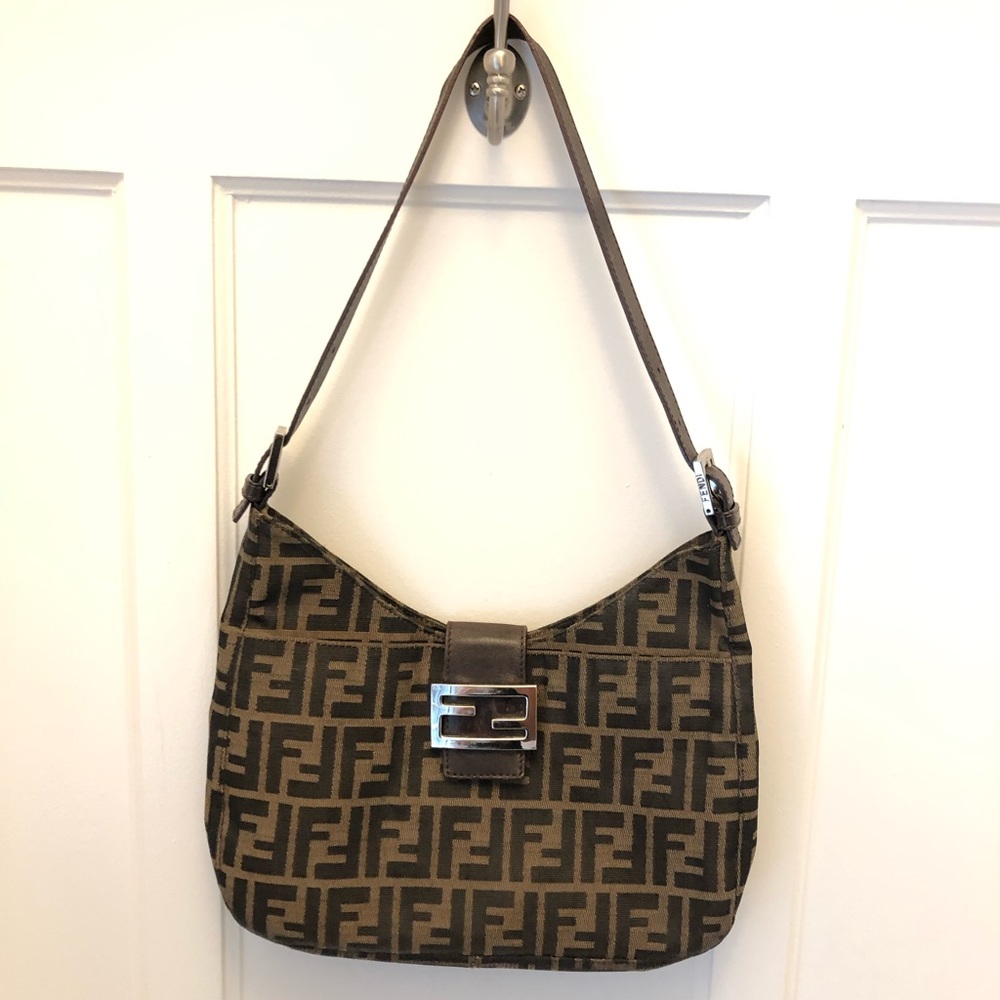 Vintage Fendi Zucca Print Clutch Purse